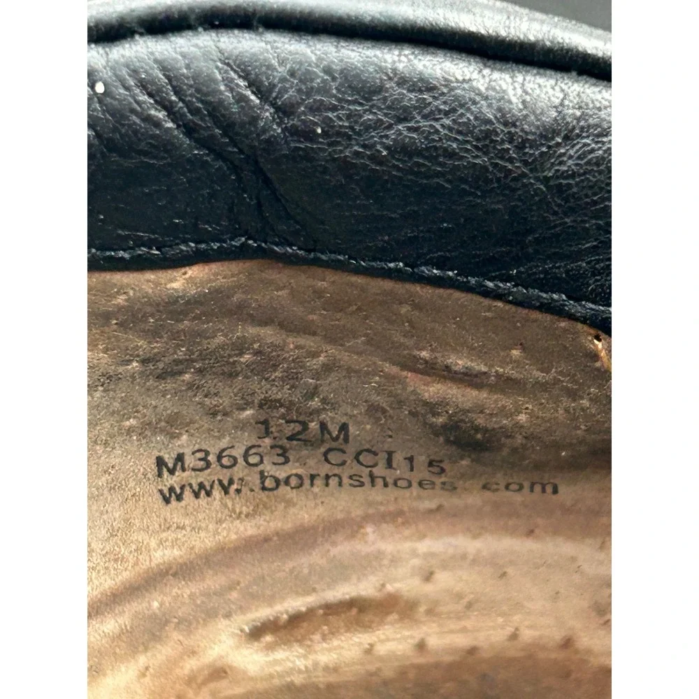Born Men Black Leather Slip On Moc Toe Loafers Shoes M3663 CCI15 Size‎ 12M